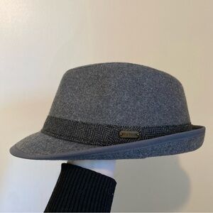 Stetson Charcoal Felt Trilby with Herringbone Band